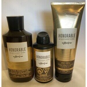 Bath & Body Works Honorable Body Wash, Body Cream, Body Spray Men's Shop 3 pc